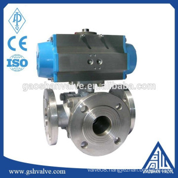 3 way ball valve with pneumatic actuator